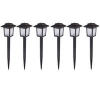 LED AUSSENLEUCHTE Solarlampe Schwarz satiniert 6er Set - Schwarz, Kunststoff (8/8/37cm) - Globo Lighting