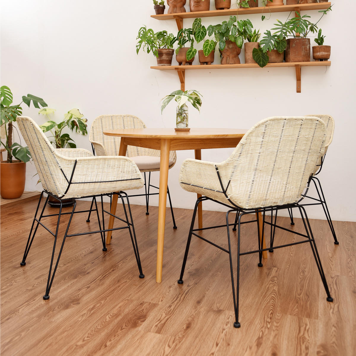 STUHL 2er-Set Rattan Braun - Braun, Holz (59/86/61cm) - Nordlys