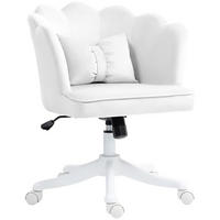 BÜROSTUHL Schreibtischstuhl mit Armlehne, Wippfunktion für Schlafzimmer, Weiß - Weiß, Kunststoff (62/88/66cm) - HOMCOM