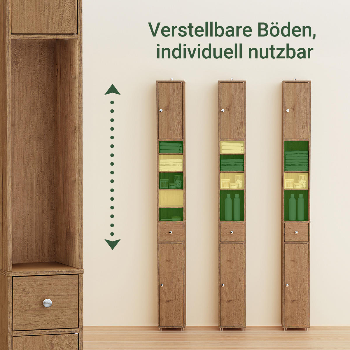 HOCHSCHRANK Vintage - Hellbraun, Holzwerkstoff (20/180/20cm) - SoBuy