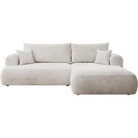 ECKSOFA Ovo Cord mit Cordbezug Weiß, rechts - Schwarz/Weiß, Textil (165/260cm) - Selsey