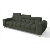SOFA 3-sitzer Bastien In Stoff Gemma - Grün, Holzwerkstoff/Textil (265/95/97cm) - Fun Möbel