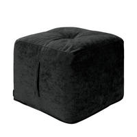 SITZWÜRFEL - Samt - Schwarz, Textil (47/42/47cm) - home24