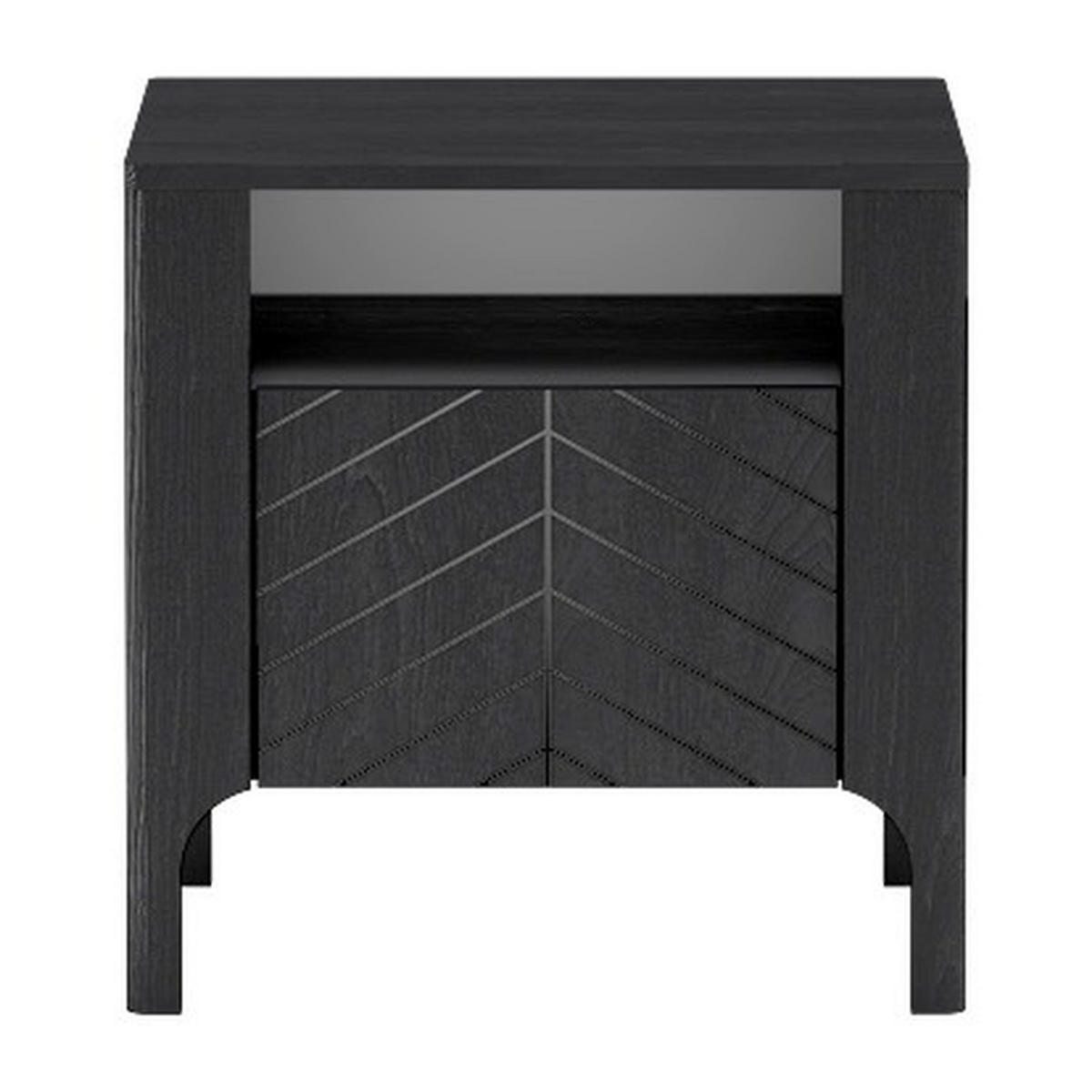 NACHTTISCH Malumi MM-10 54 x 57 x 40,5 cm Schwarz Paintflow - Schwarz, Holzwerkstoff (54/57/40.5cm) - Koseto