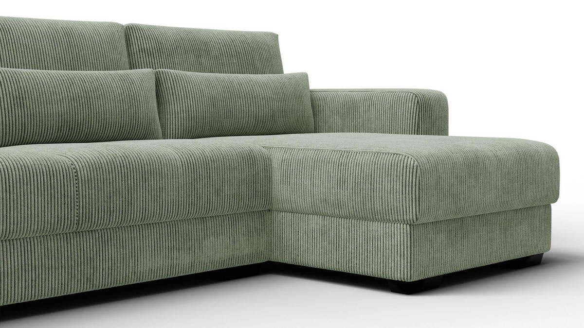 ECKSOFA OLI 4-Sitzer rechts, salbeigrün - Salbeigrün, Holz/Textil (295/172cm) - Courtois Laville