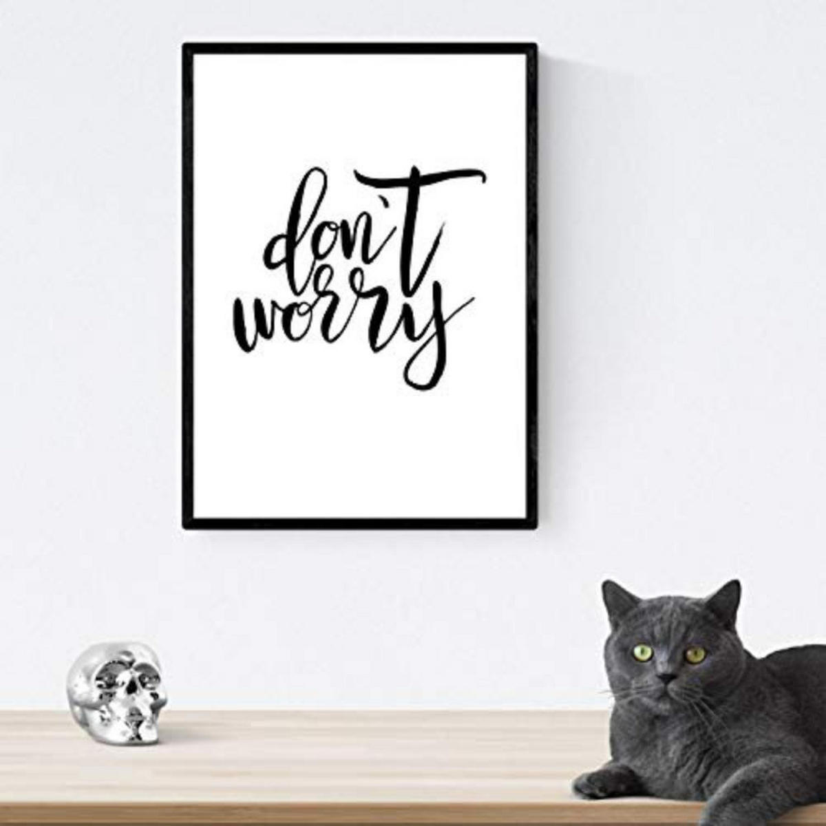 POSTER Set mit 4 glücklich und bunt ‚Ehrfürchtig‘ A4 Rahmenlos - Klar, Papier (29.7/3cm) - Nacnic