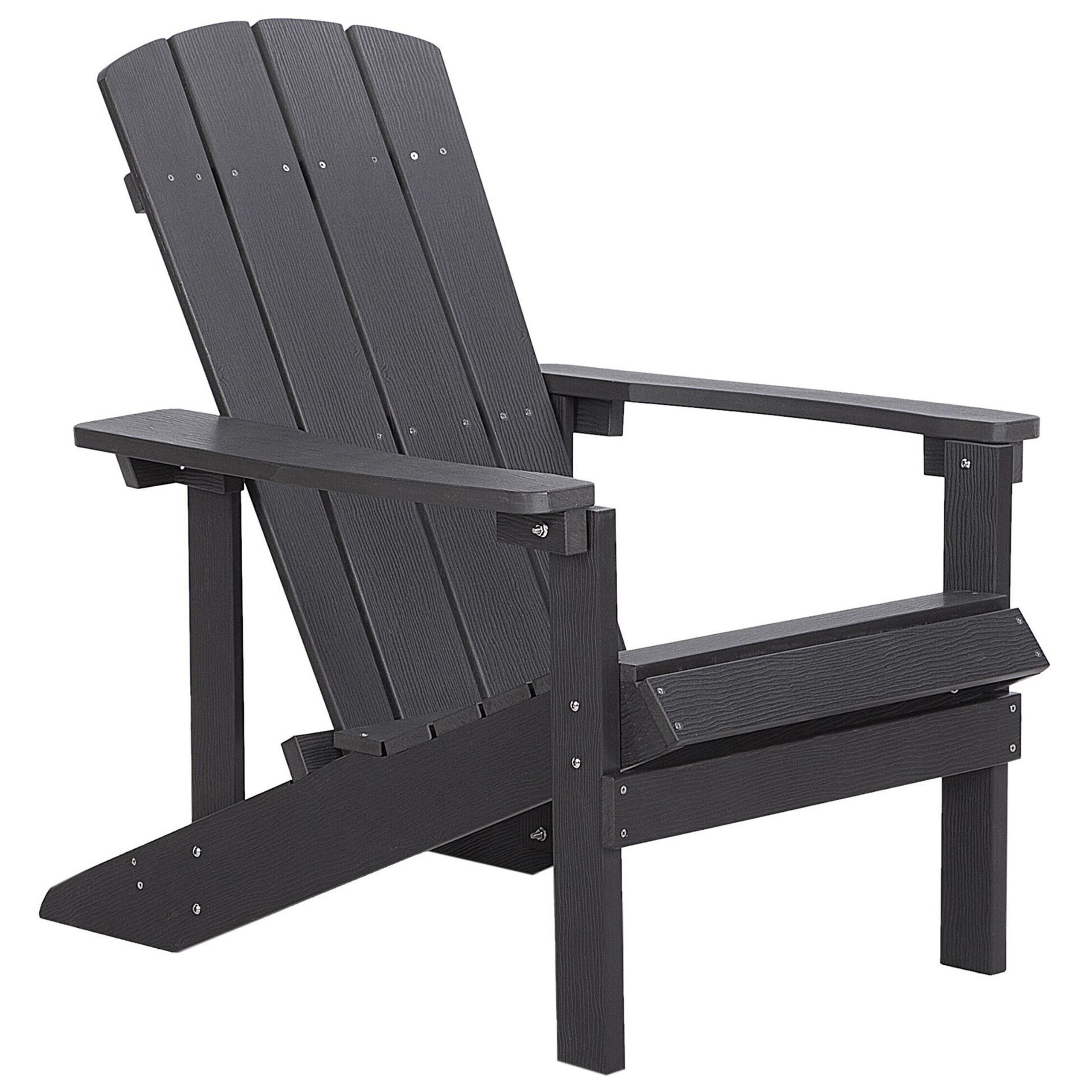 GARTENSTUHL Kunstholz dunkelgrau Adirondack - Dunkelgrau, Kunststoff (75/88/88cm) - Beliani