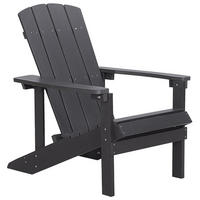 GARTENSTUHL Kunstholz dunkelgrau Adirondack - Dunkelgrau, Kunststoff (75/88/88cm) - Beliani