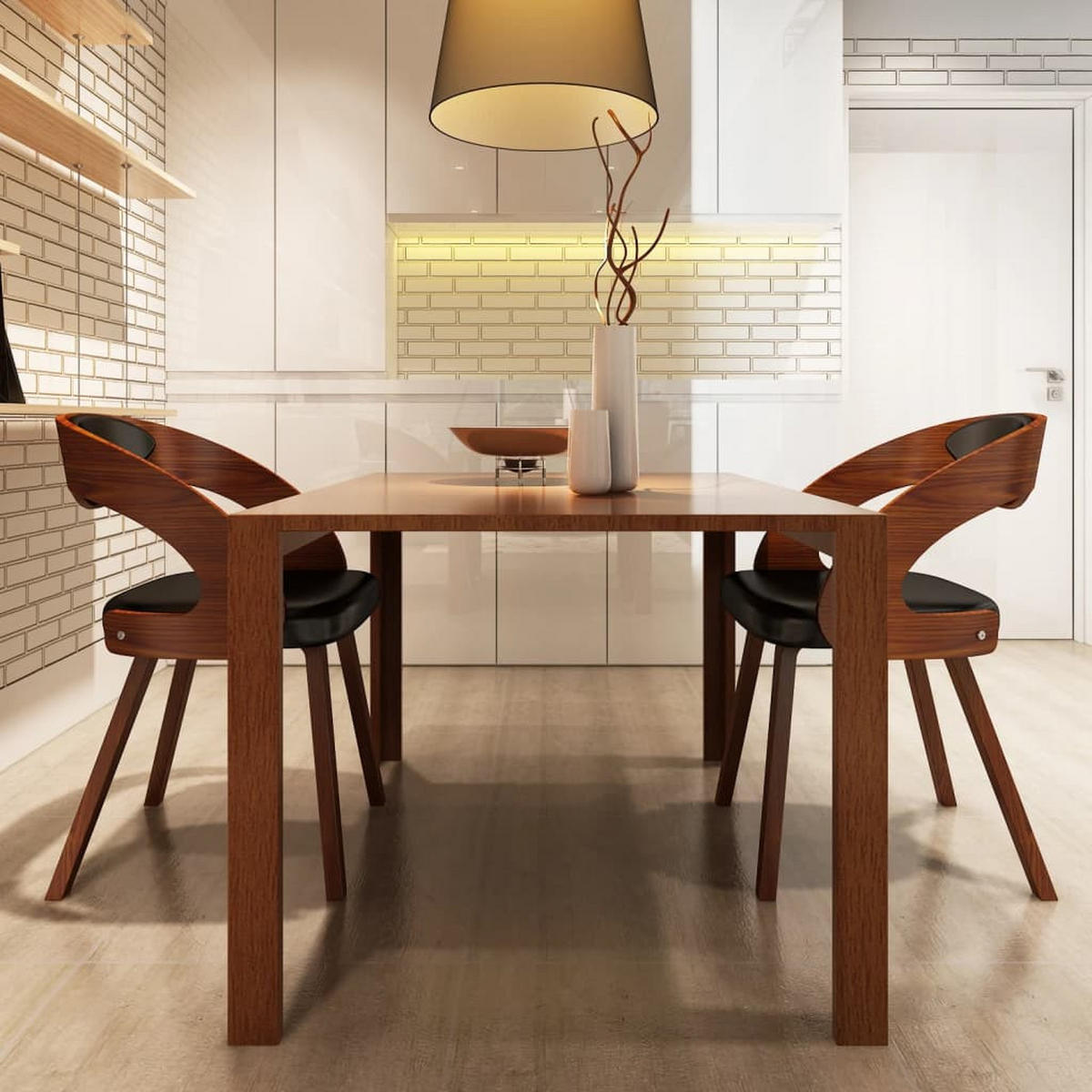 ESSZIMMERSTÜHLE 2 Stk. Braun Kunstleder 48*52*75.5cm - Braun, Leder (48/75.5/52cm) - ZMH
