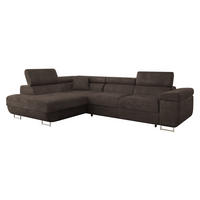 ECKSOFA Torezio, Seite: Links - Dunkelbraun, Holz/Textil (274/203cm) - MIRJAN24