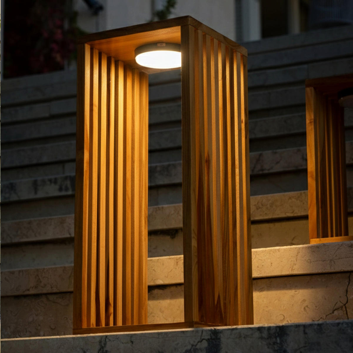 DEKORATIVE CHENNAI hellbraun - Hellbraun, Holz (22/22/50cm) - Lumisky