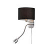 LED-WANDLAMPE Schwarz Höhe 23,5cm, mit Flexarm, Schalter, Kabel & Stecker - Schwarz, Textil (34/20/23cm) - meineWunschleuchte