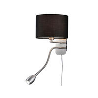 LED-WANDLAMPE Schwarz Höhe 23,5cm, mit Flexarm, Schalter, Kabel & Stecker - Schwarz, Textil (34/20/23cm) - meineWunschleuchte