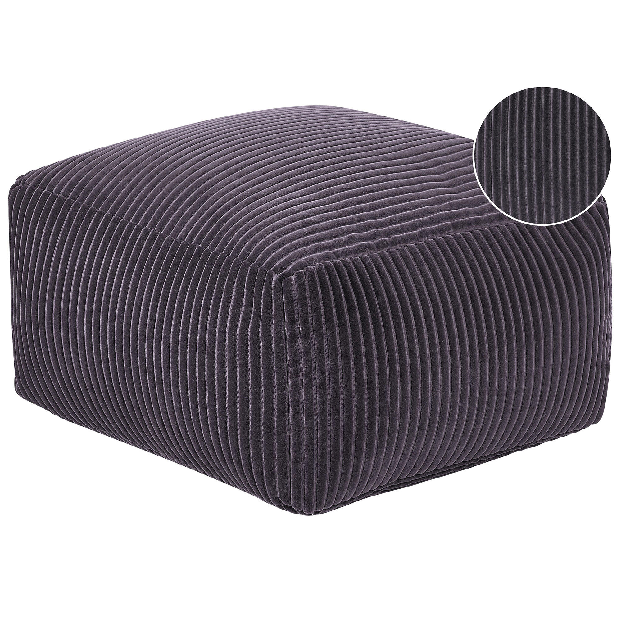 POUF Mukki 50/50/30 cm - Grau, Textil (50/30/50cm) - Beliani