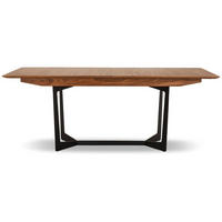 ESSTISCH 200/100/76 Amerikanisches Walnussfurnier rechteckig - Schwarz/Braun, Holz/Metall (200/100/76cm) - Furnhouse