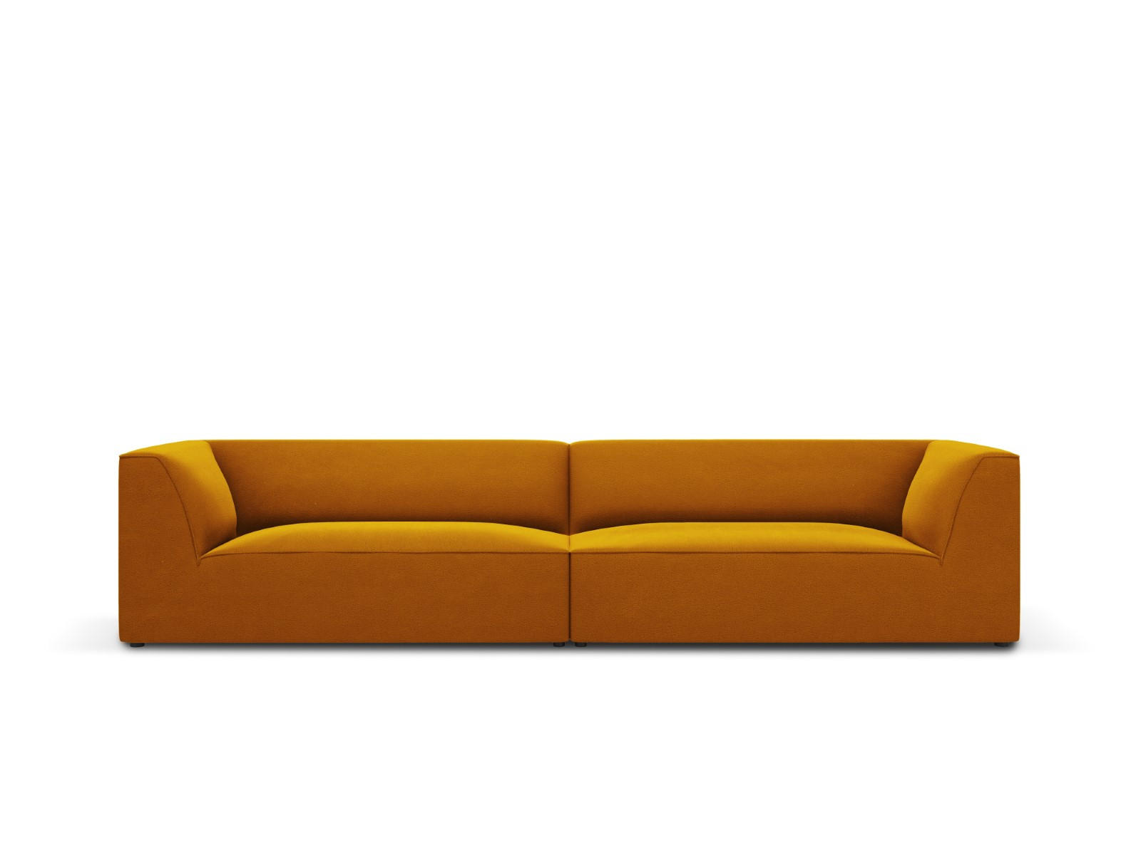 SOFA Ruby aus Samt gelb 4 Sitzplätze - Gelb, Textil (93/69/302cm) - Micadoni