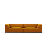 SOFA Ruby aus Samt gelb 4 Sitzplätze - Gelb, Textil (93/69/302cm) - Micadoni