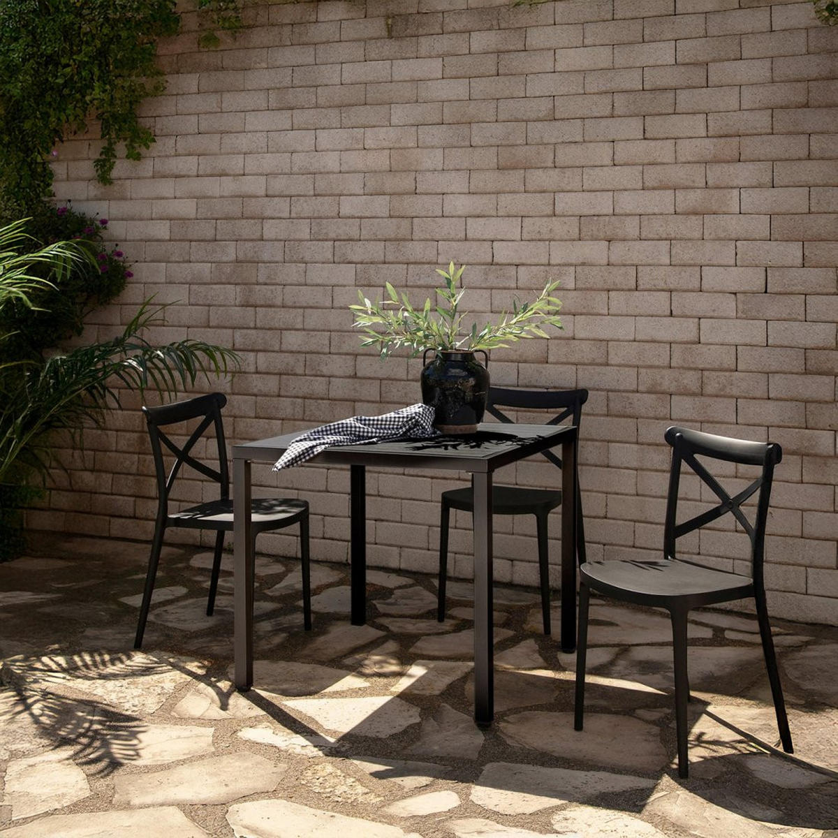 ESSTISCH Jastorf Grau 84 cm x 76 cm - Grau, Kunststoff (84/84/76cm)