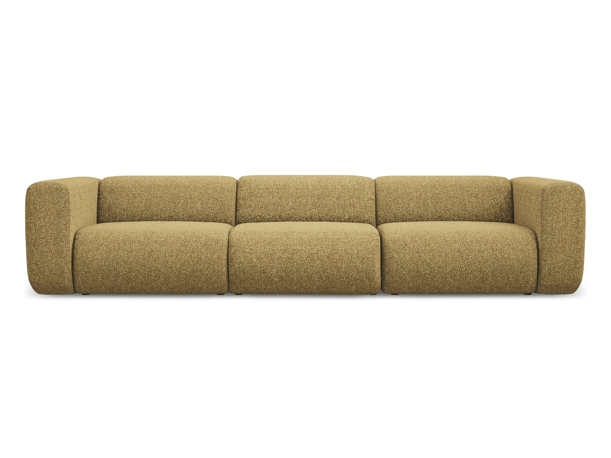 4-SITZER-SOFA Strukturstoff Stoff Gelb - Currygelb/Gelb, Kunststoff/Textil (319/70/89cm) - Makamii