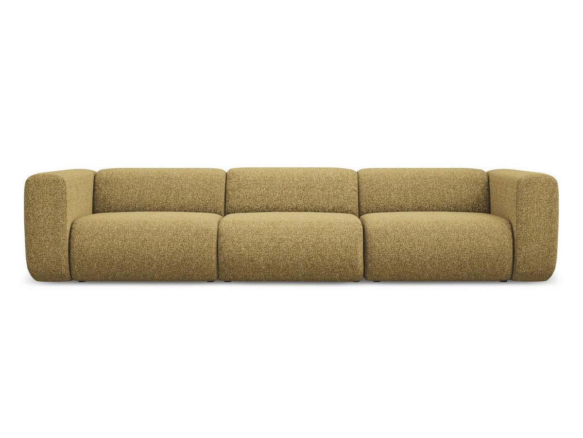 4-SITZER-SOFA Strukturstoff Stoff Gelb - Currygelb/Gelb, Kunststoff/Textil (319/70/89cm) - Makamii