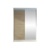 SCHWEBETÜRENSCHRANK Lino I mit RGB LED Beleuchtung - Weiß/Sonoma Eiche, Holzwerkstoff/Metall (120/200/58cm) - MIRJAN24