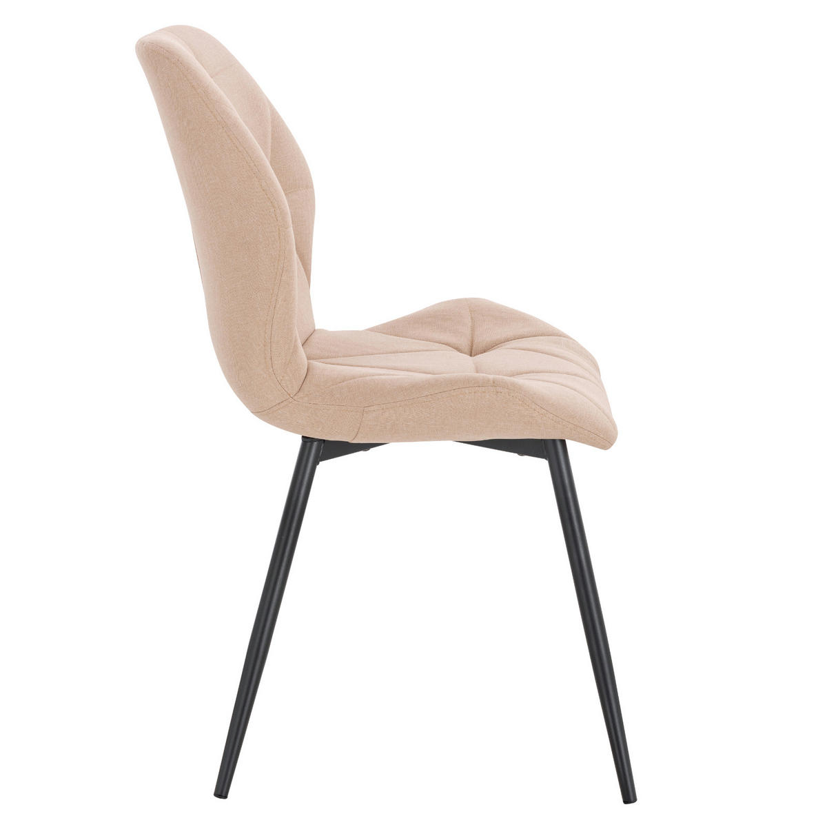 ESSZIMMERSTUHL JAMIE 2er Set Stoff Beige - Hellrosa/Beige, Textil (47/84/48cm) - SVITA