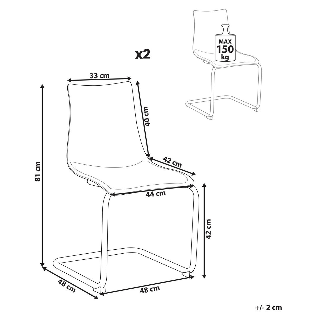 ESSZIMMERSTUHL 2ER SET Orange Marshall - Orange, Kunststoff (48/81/48cm) - Beliani