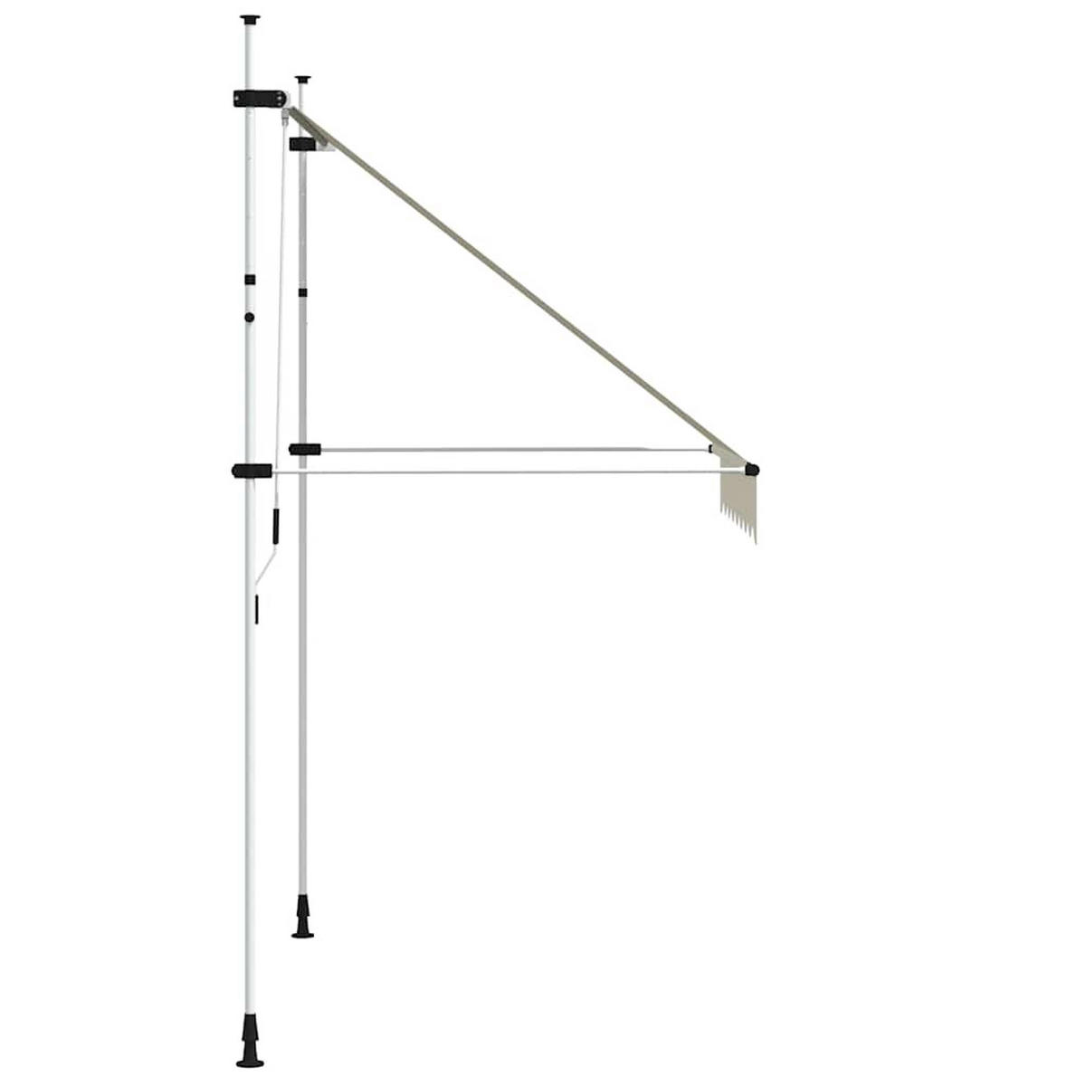 EINZIEHBARE Markise Handbetrieben 200 cm Cremeweiß - Creme, Textil (200/1/1cm) - furnicato