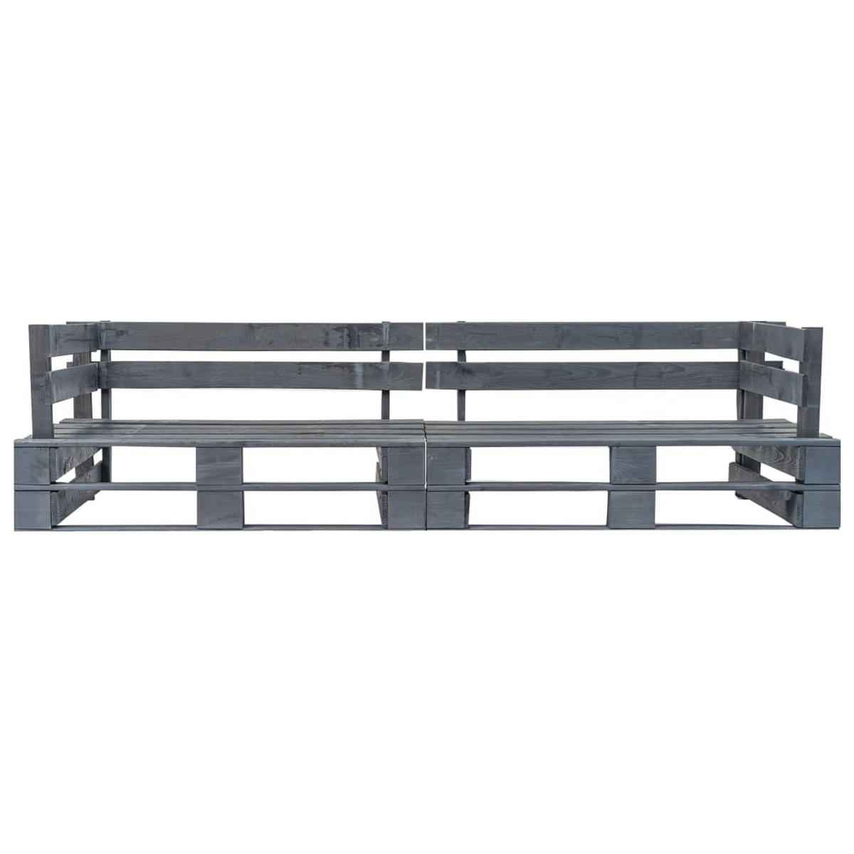 GARTEN-PALETTENSOFA 2-Sitzer Grau Holz - Grau, Holz (220/55/66cm)
