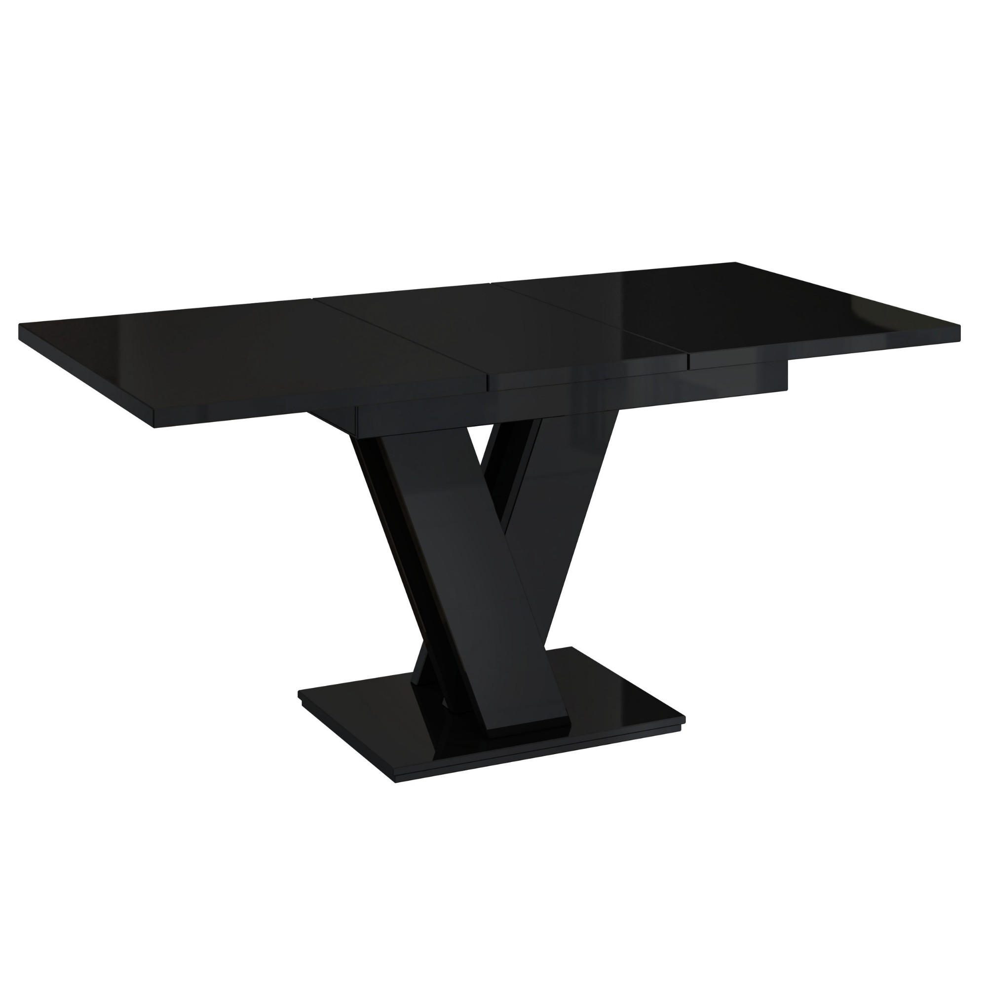ESSTISCH Schwarz Hochglanz Ausziehbar 120 - 160 cm - Schwarz Hochglanz, Holzwerkstoff (120/80/75cm) - PROSPERO