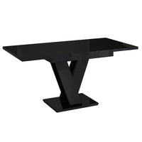 ESSTISCH Schwarz Hochglanz Ausziehbar 120 - 160 cm - Schwarz Hochglanz, Holzwerkstoff (120/80/75cm) - PROSPERO