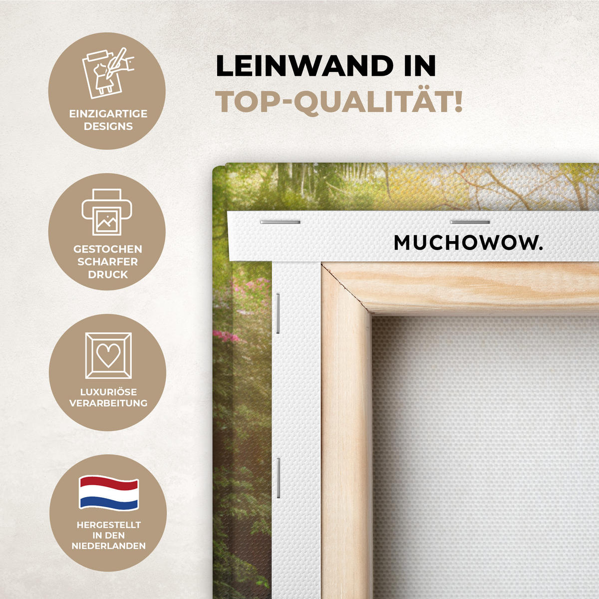 LEINWANDBILD Wasserfall - Natur - Pflanzen - Dschungel - Wasser Wanddeko 40x60 cm - Grün, Textil (40/60cm) - MuchoWow