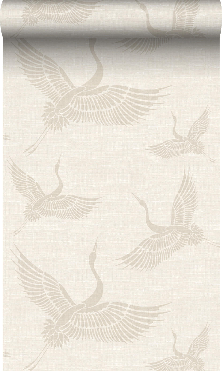 TAPETE Kraniche 53 cm x 10.05 m - Beige, Papier (53/1000cm) - Origin Wallcoverings