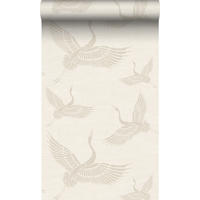 TAPETE Kraniche 53 cm x 10.05 m - Beige, Papier (53/1000cm) - Origin Wallcoverings
