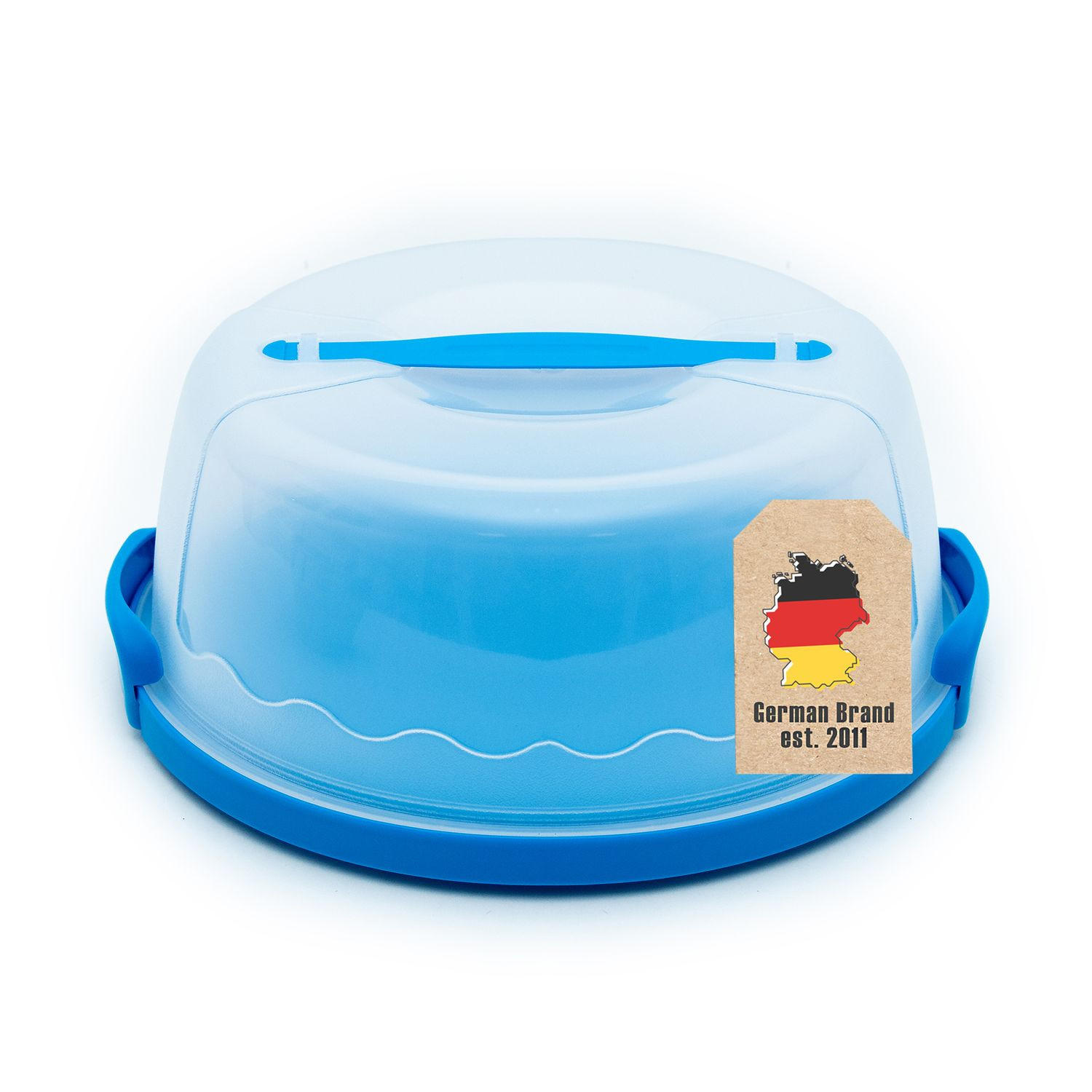 KUCHENTRANSPORTBOX Kuchenbehälter 29.8/28.8/13.2 cm - Blau, Kunststoff (28.8/13.2/29.8cm) - Intirilife