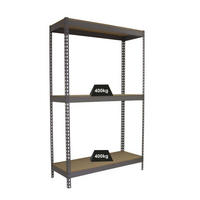 SCHWERLASTREGAL MID WOOD YETI THREE | HxBxT 150x150x60cm | Fachlast 400kg | Grau - Grau, Metall (150/150/60cm) - PROREGAL