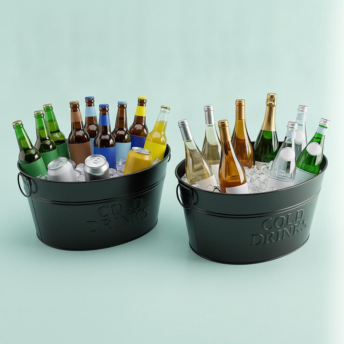 CHAMPAGNEKYLARE Svart 2-pack Metall - Svart, Metall (34/23cm) - Relaxdays