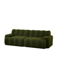 POHOVKA 224/104/66 cm zelená z tkaniny bez montáže s širokými područkami - zelená barva, textil (104/66/224cm) - OKWISH