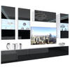 WOHNZIMMERWAND Schrankwand mit LED Schwarz - Schwarz, Holz (300/180/36cm) - B BELINI GROUP