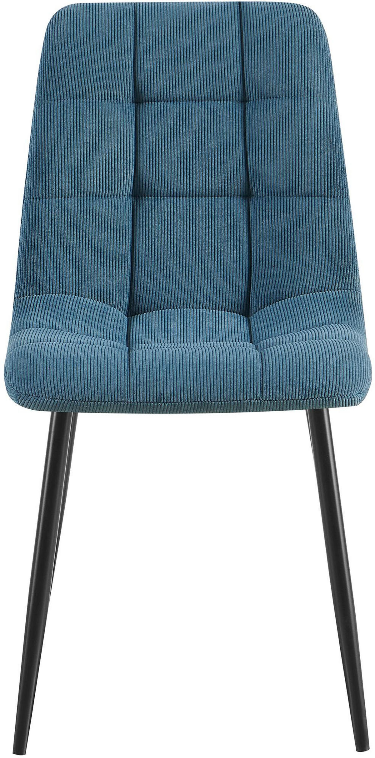 ESSZIMMERSTUHL 2er Set Fanor Cord Blau Wohnzimmerstuhl - Blau, Textil (45/84/55cm) - DELUKE