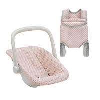 PUPPENTRAGE und Autositz-Set mit Tasche fuer Rollenspiel, Rosa, 35cm - Pink, Holzwerkstoff (30/35/46cm) - Teamson Kids