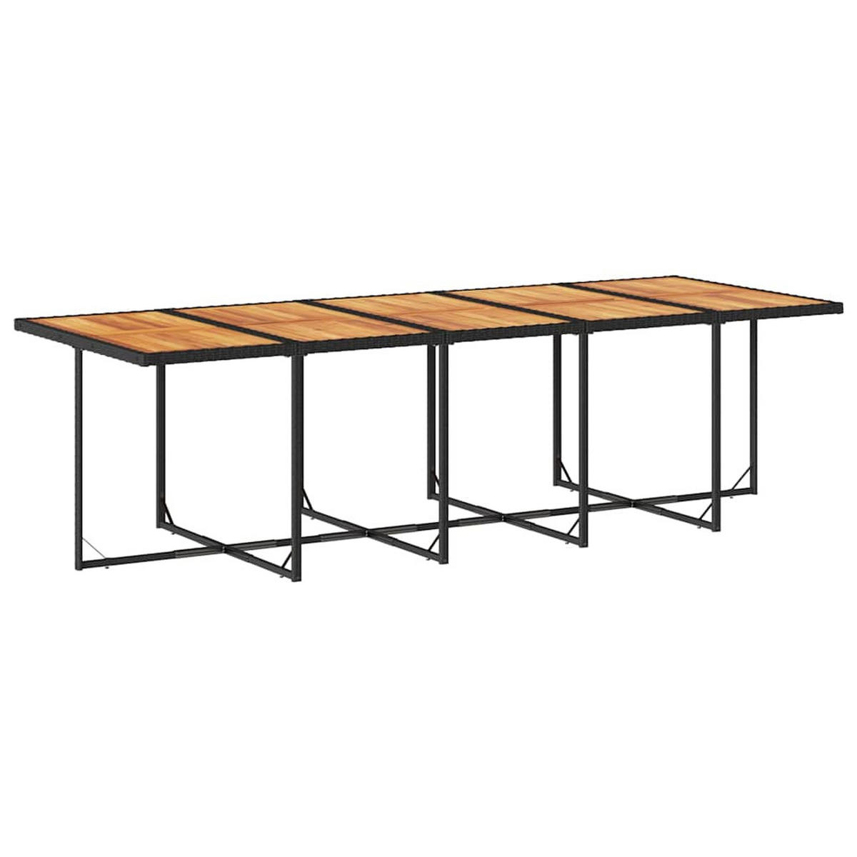 GARTEN-ESSGRUPPE 11-TLG. Mit Kissen Schwarz Poly Rattan - Creme/Schwarz, Kunststoff - vidaXL