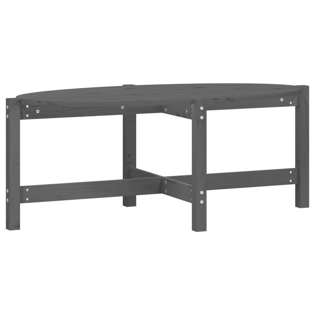 COUCHTISCH Grau 118x63x45 cm Massivholz Kiefer - Grau, Holz (118/63/45cm) - furnicato