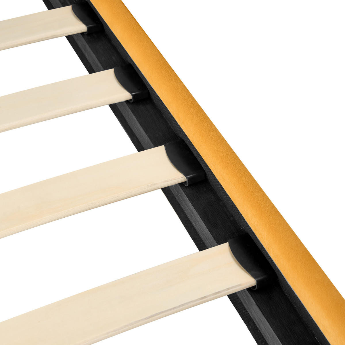 BETT mit Lattenrost 120/200 cm Gelb Flayat - Gelb/Goldfarben, Textil (120/200cm) - Beliani