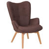 SESSEL Stoff braun - Braun, Holz/Textil (71/100/77cm) - CLP