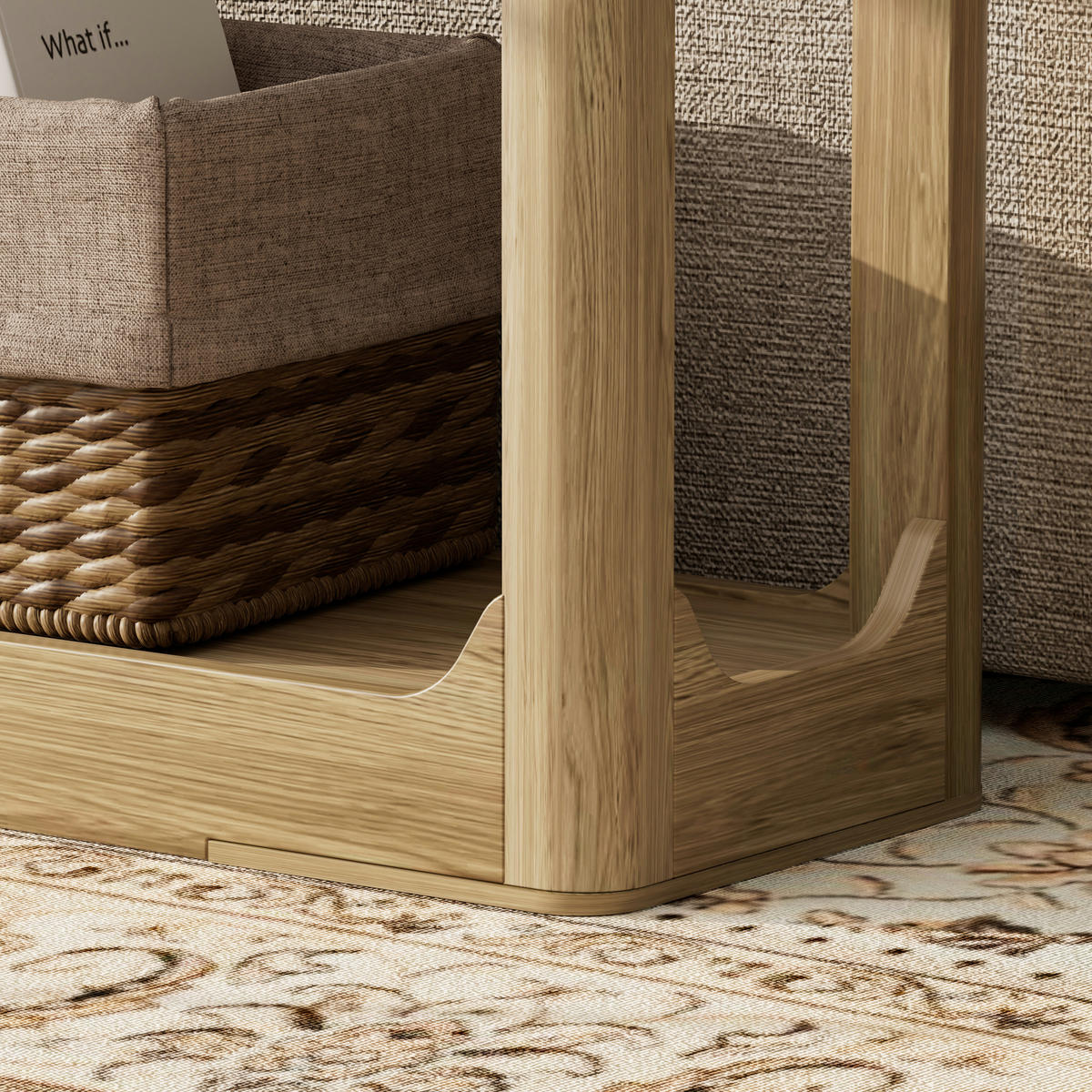 BEISTELLTISCH DE-37275 140 cm lang mit zweistöckigem Stauraum Naturholz - Naturfarben, Holzwerkstoff (140/30/79cm) - ComfortXL