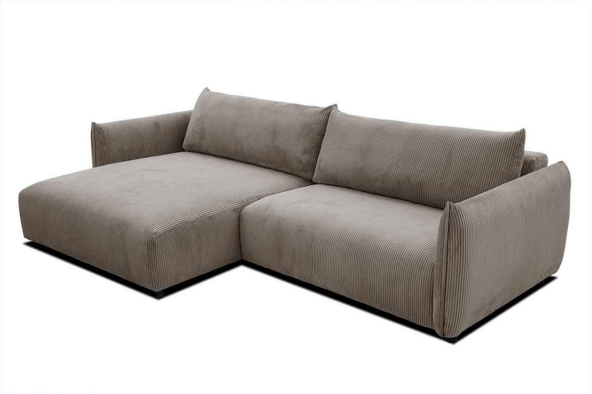 ECKSOFA TAUER 5-Sitzer, taupe - Taupe/Schwarz, Holzwerkstoff/Kunststoff (174/292cm) - Courtois Laville