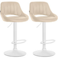 BARHOCKER 2er Set Lederlook creme - Creme, Textil (47/85/48cm) - CLP