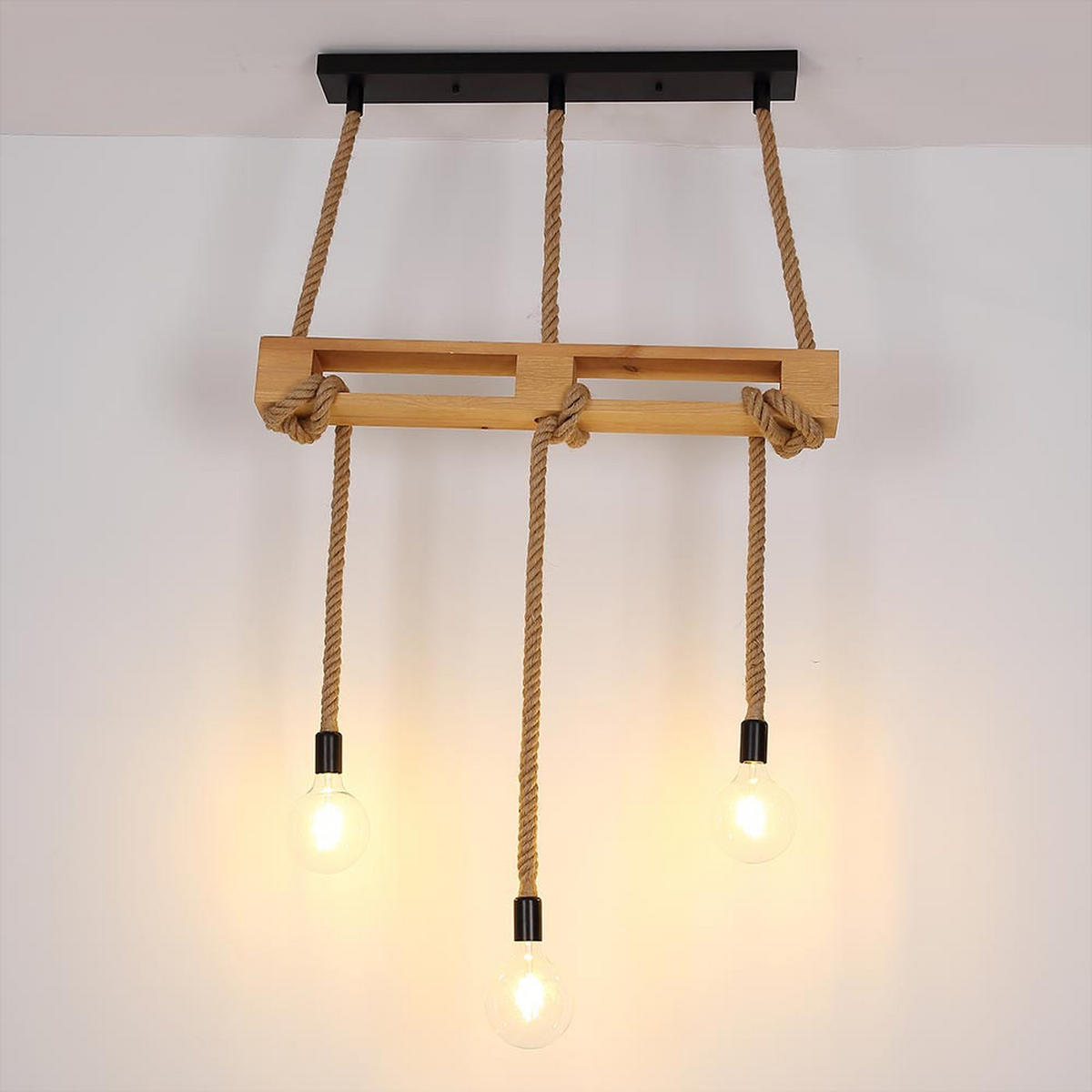 LED HÄNGELEUCHTE Holz Orange - Orange, Glas (83/10/120cm) - Globo Lighting