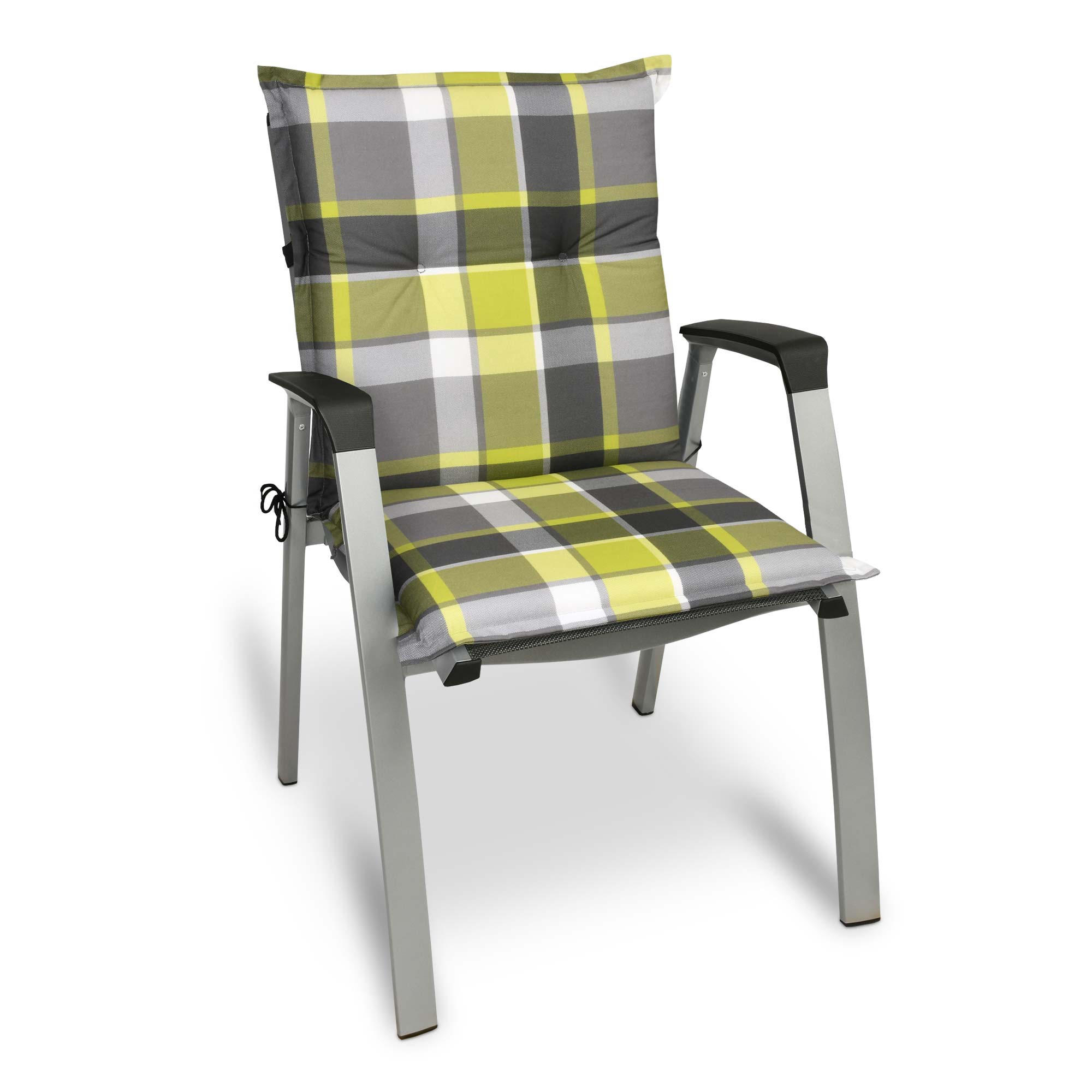 NIEDERLEHNERAUFLAGE Sunny BK 100/50/6cm Grün-Kariert 6tlg - Grün, Textil (50/6/100cm) - Beautissu 